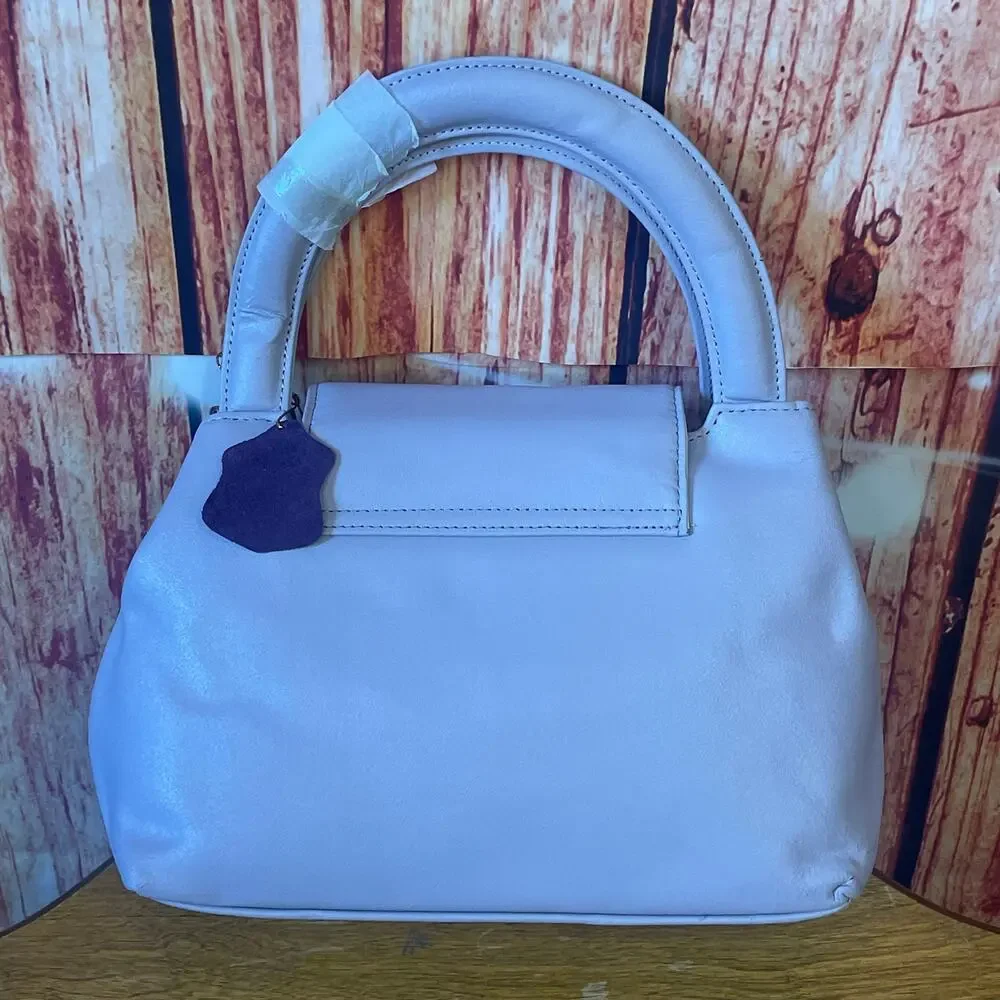 NWOT Vintage Newport News Lilac Handbag Satchel Purse Small Leather Y2K